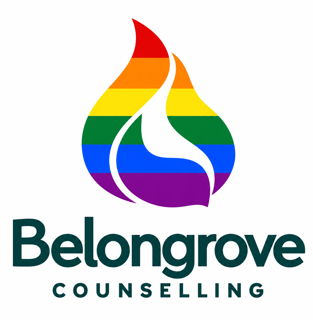 Belongrove Counselling Pride rainbow logo